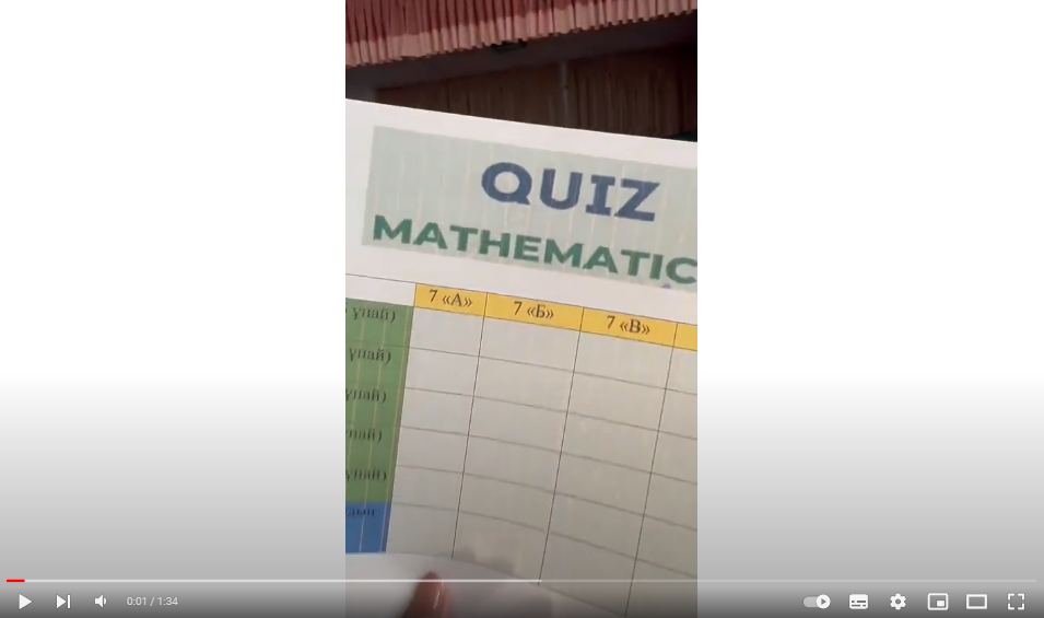 Mathematics quiz