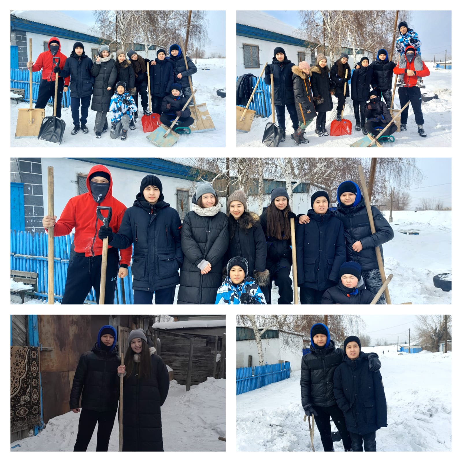 Өзін-өзі басқару ұйымы “Жақсылық сыйла!” акциясына қатысып, қарттардың ауласын қардан тазалауға көмектесті